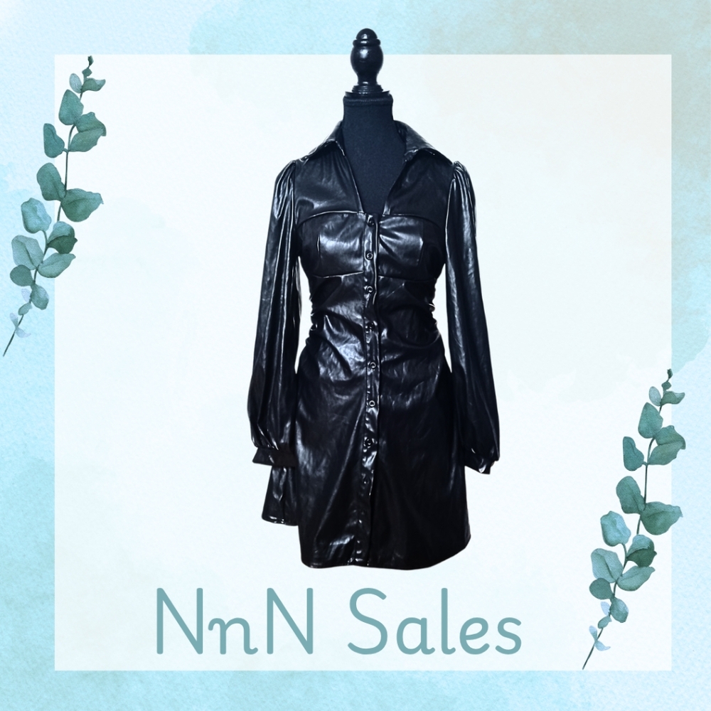 SHEIN Black Dress with Leather Look
